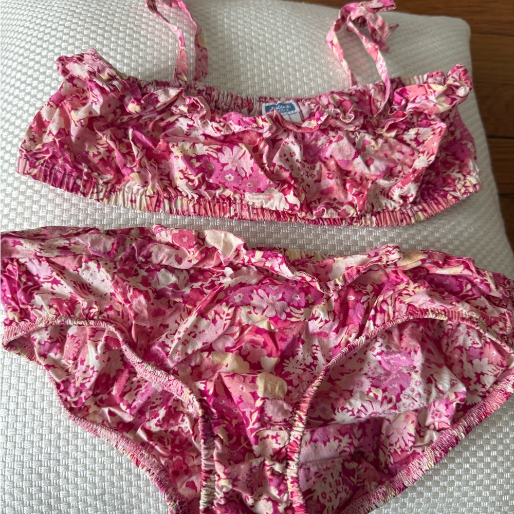 Jacadi Pink Floral Bandeau Set